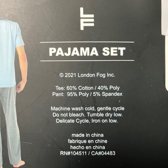 London Fog Collection Mens 2 piece Sleep Set M NWT - Picture 5 of 5